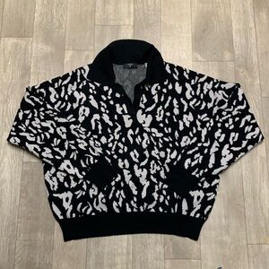 Womens Tahari V-Neck Asymmetric‎ Pattern Collar Pullover Sweater